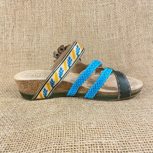 🛑SOLD🛑 Spring Step sandals floral boho leather multicolor brown strappy  7.5 - Picture 4 of 11